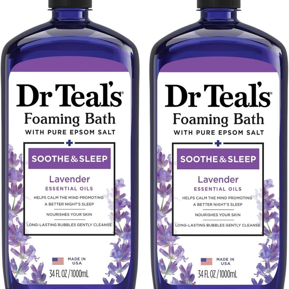 Foaming Bath with Pure Epsom Salt, Soothe & Sleep with Lavender, 34 fl oz Pack o